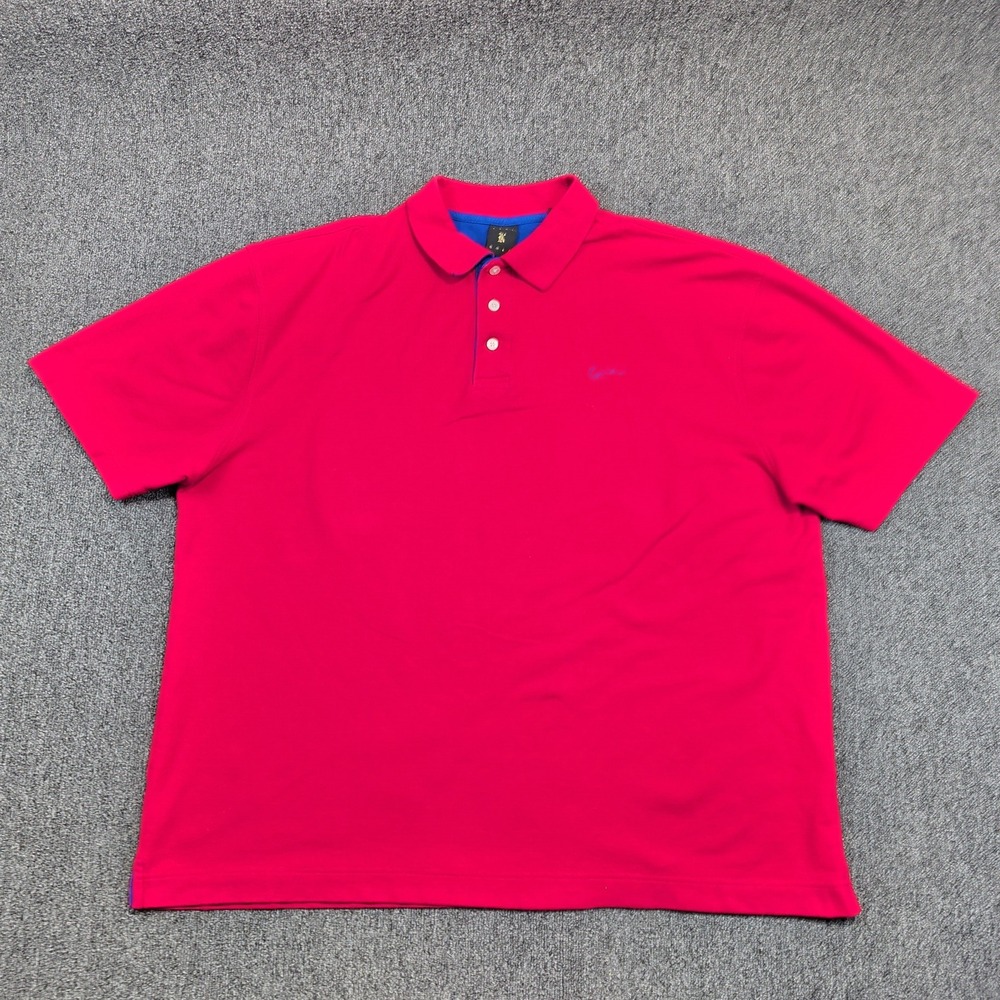 Karl Kani Gold Vintage Streetwear Polo Shirt 3X Red Cotton Blend Embroidered